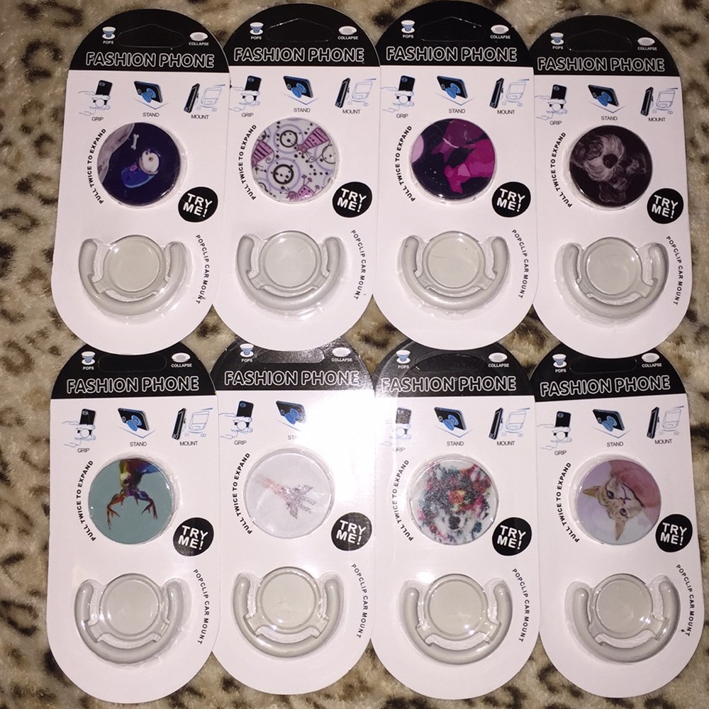 Pop Socket and Car Mount Combo Accessory Phone Set